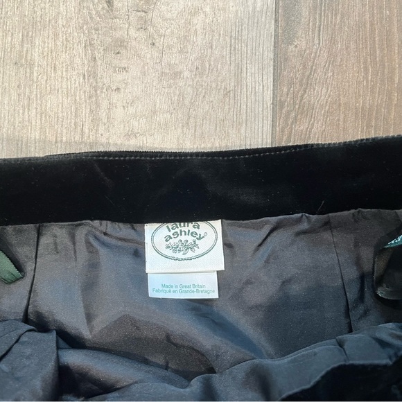 Vintage Laura Ashley Long Skirt Evening Wear Size 10 Black Velvet High Waist - Picture 7 of 10